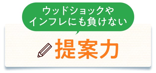 ウッドショックや インフレにも負けない提案力